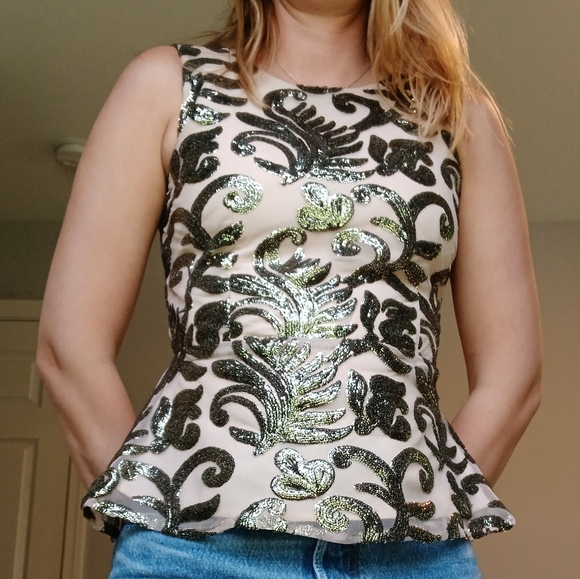 Greylin by Anthropologie Sequined Top size Small - Picture 4 of 7